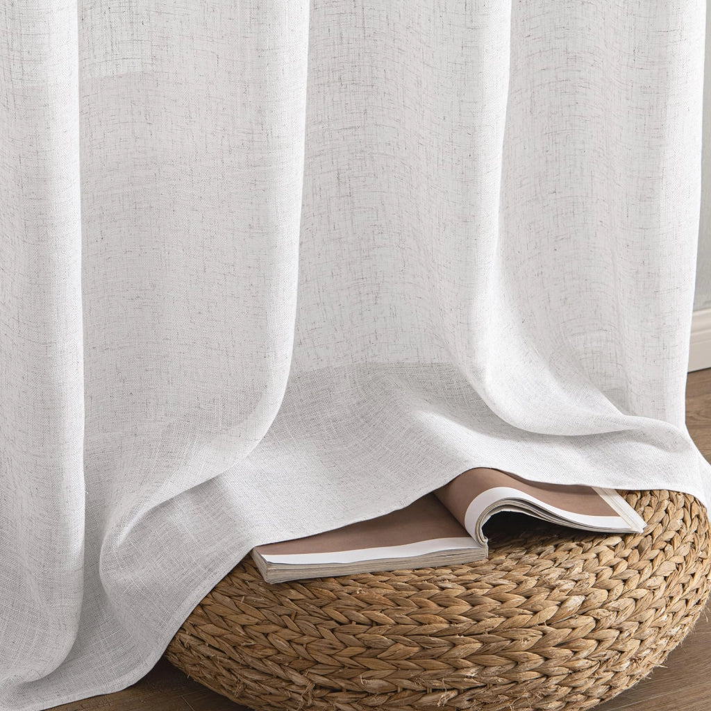 Tende a pacchetto, set da 2, trasparenti, bianche, 245x140 cm