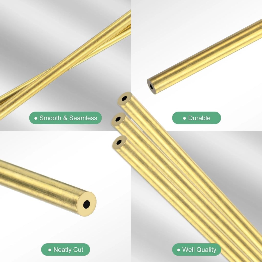 Confezione da 3 tubi di ottone rotondi, diametro 300 mm, Ø 3,5 mm, spessore della parete 1 mm