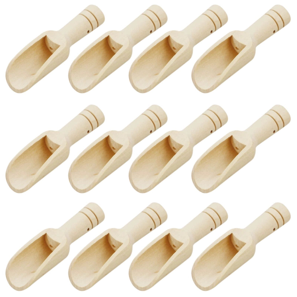 Set di 12 cucchiai di legno con fori, lunghezza 7,5 cm, ideali per spezie