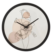 Orologio da Parete Rotondo in Acciaio con Quadrante Floreale Flower -B- Bianco