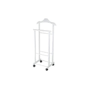 Indossatore in legno bianco con ruote