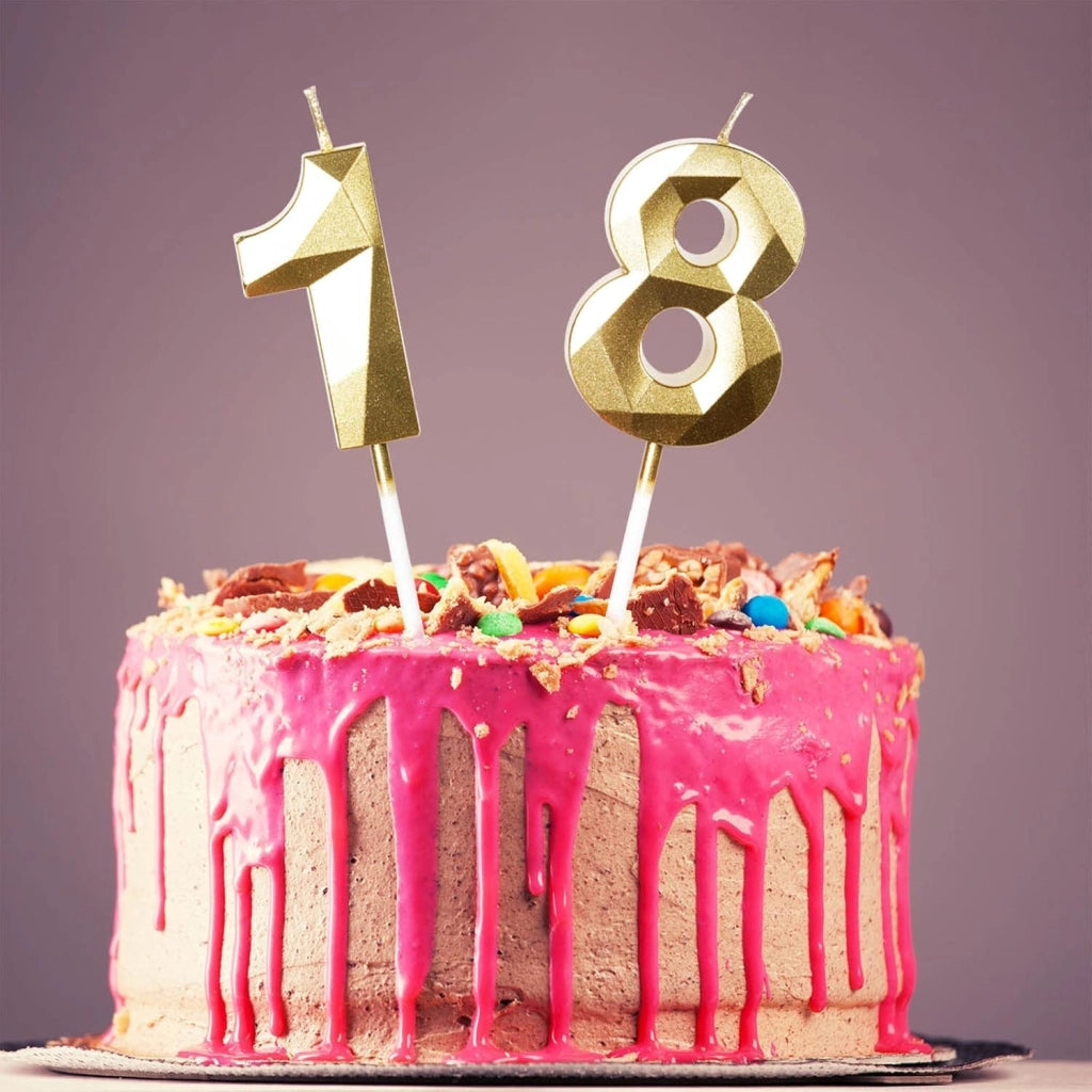 Candeline dorate per il 93° compleanno, numeri 3D "9" e "3", confezione da 2 pezzi