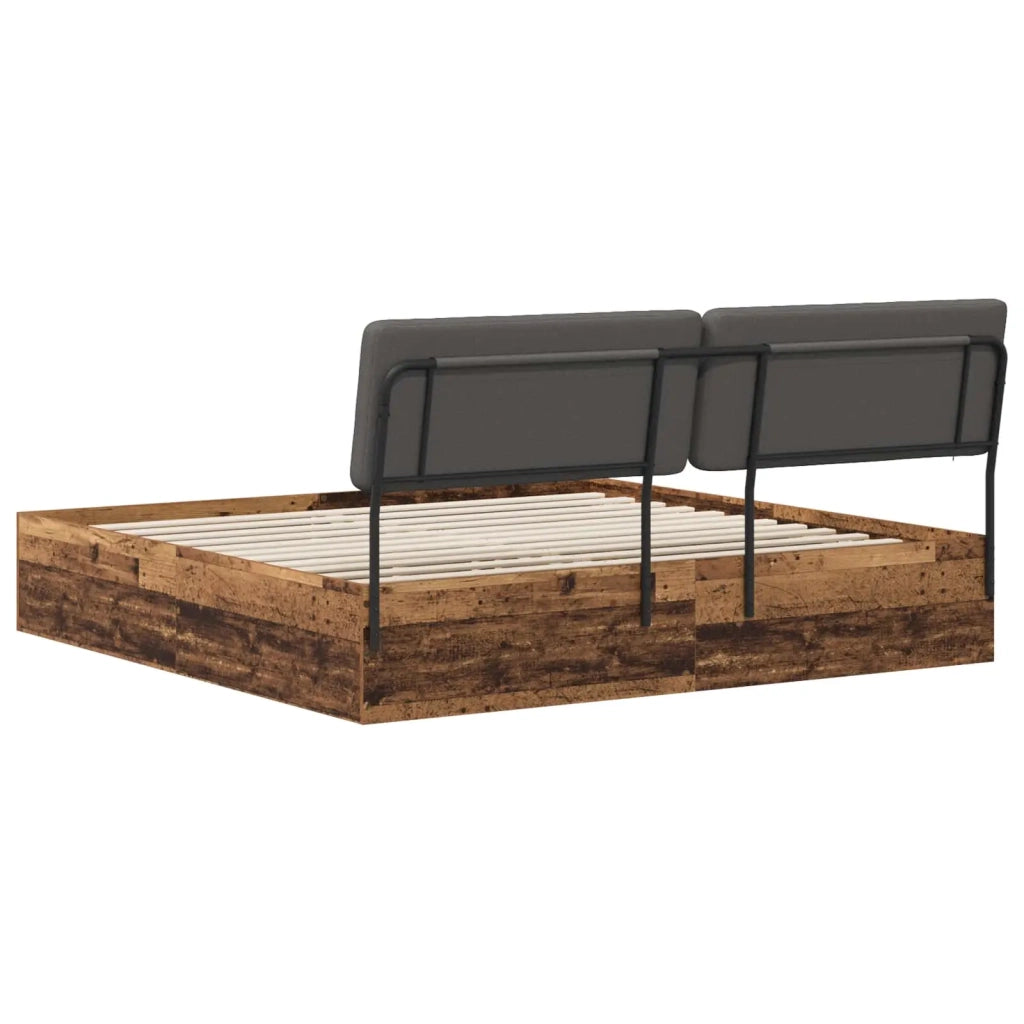 Letto matrimoniale con testiera Legno vecchio e grigio scuro 3439204