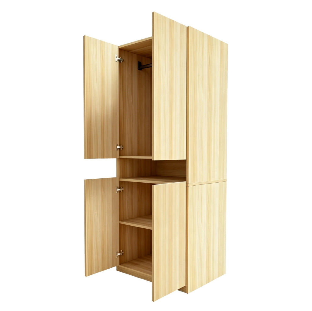 Armadio a due ante con vano illuminato a LED, 70 × 55 × 180 cm