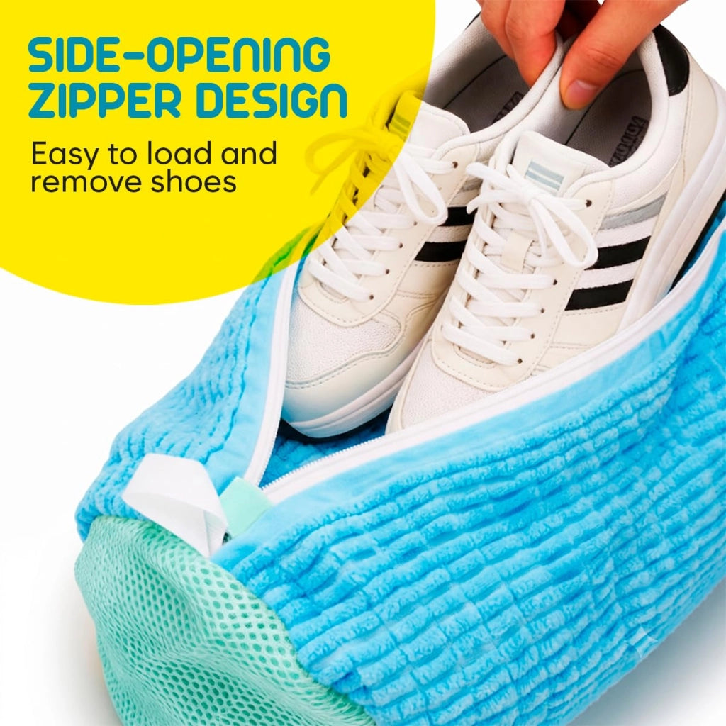 Sacchetti per scarpe, 2 pezzi, con cerniera, colore blu