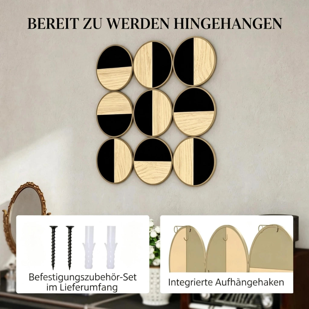 Decorazione da parete tridimensionale con specchio, 60 x 60 cm