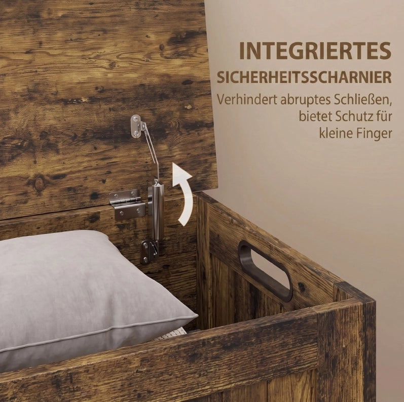 Cassapanca contenitore in MDF marrone rustico 81 × 40 × 46 cm
