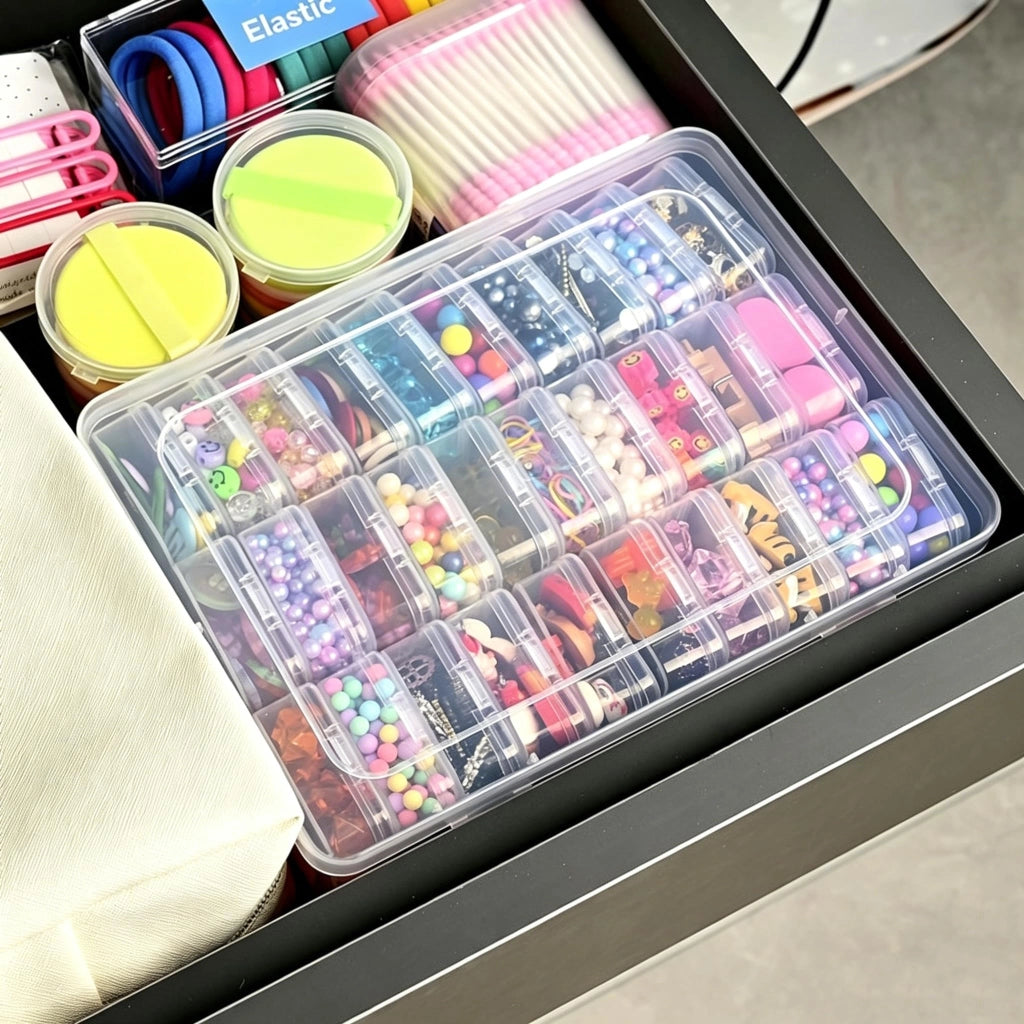 Set di 30 mini contenitori trasparenti, dimensioni 5,5 x 5,5 x 2 cm