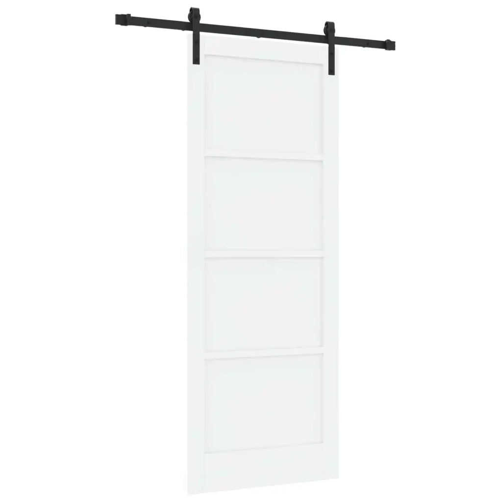 Porta scorrevole 83 x 211 cm Legno ingegnerizzato Bianco e Nero 3449964