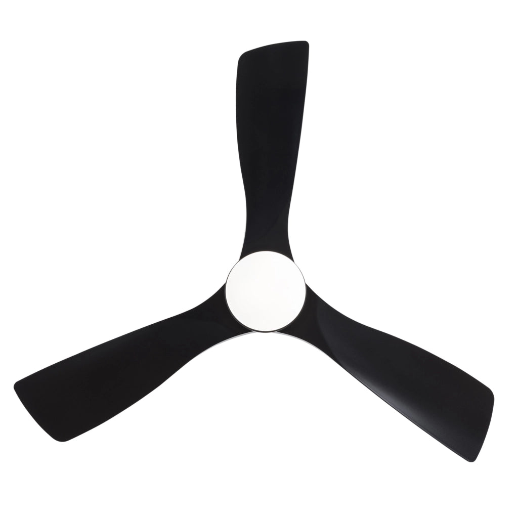 VENTILATORE da soffitto con luce LED e telecomando, 3 pale in ABS da 106,68 cm, nero
