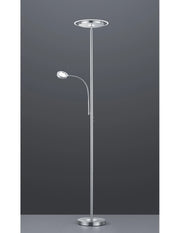 Piantana Led Con Luce Spot da Lettura Dimmerabile Ackbar Nichel Trio Lighting