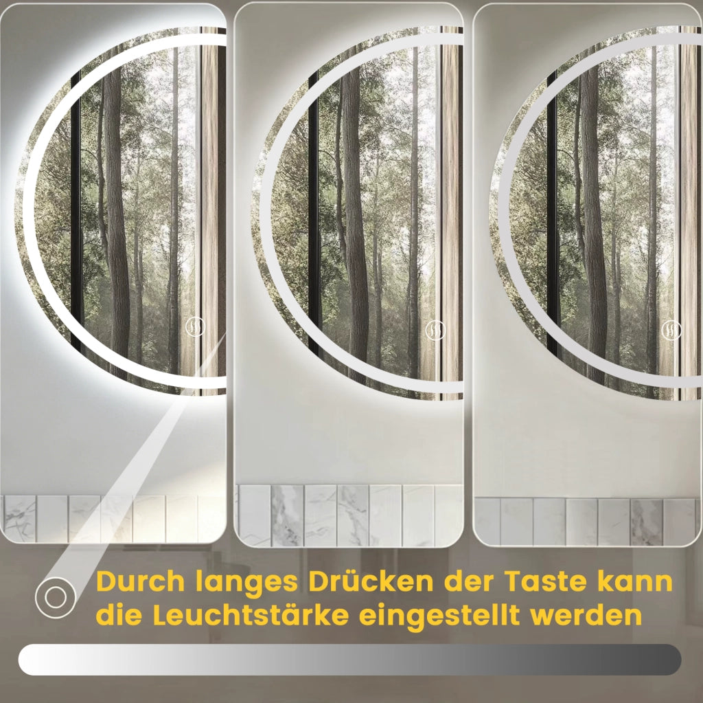Specchio da bagno con luce regolabile e funzione antiappannamento