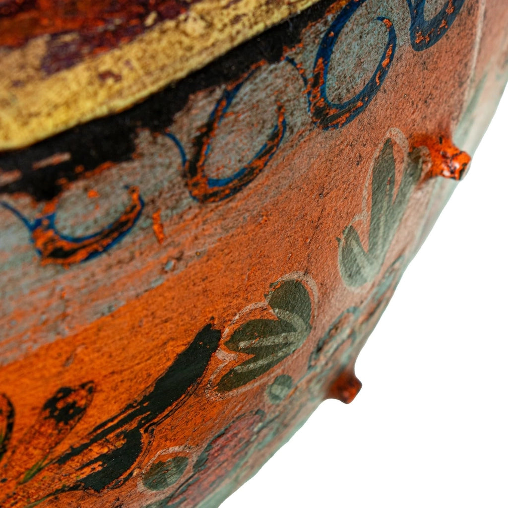 Vaso in metallo, dipinto a mano, multicolore, 35x35x48 cm