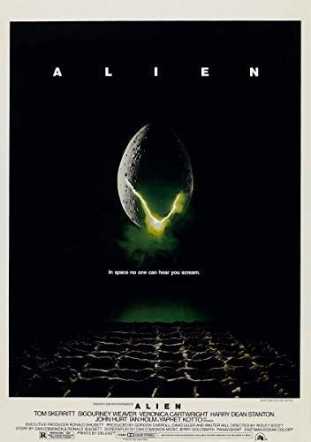 Locandina del film "Alien", formato A4 (21x29 cm), stile classico, su carta