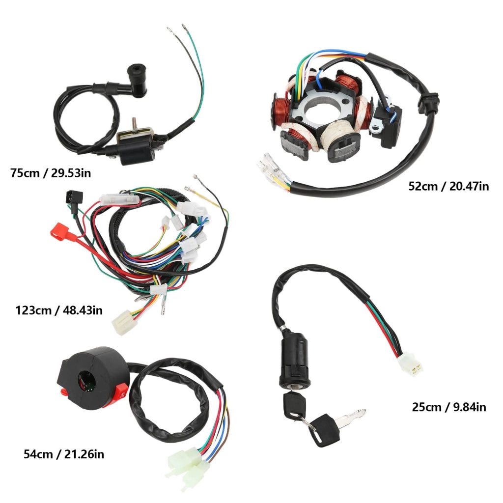 Kit di cablaggi per ATV Quad da 50-125cc, include: centralina CDI, statore e bobina di accensione