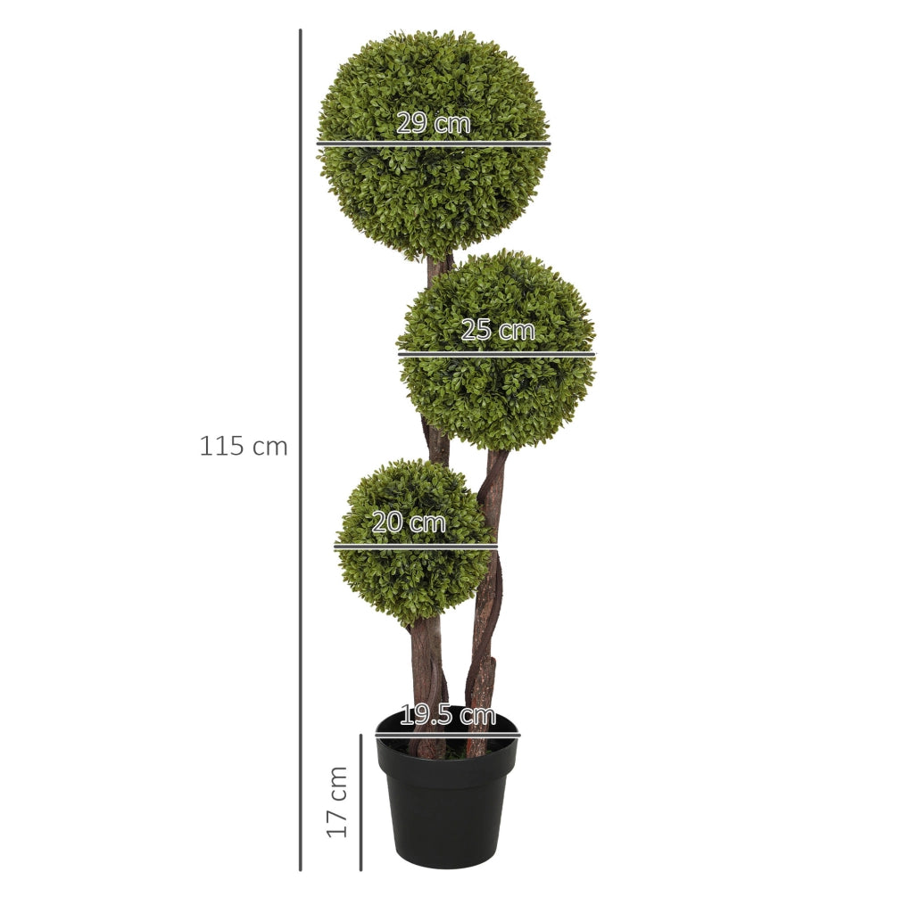 PIANTA ARTIFICIALE Bosso 115 cm in plastica verde con vaso