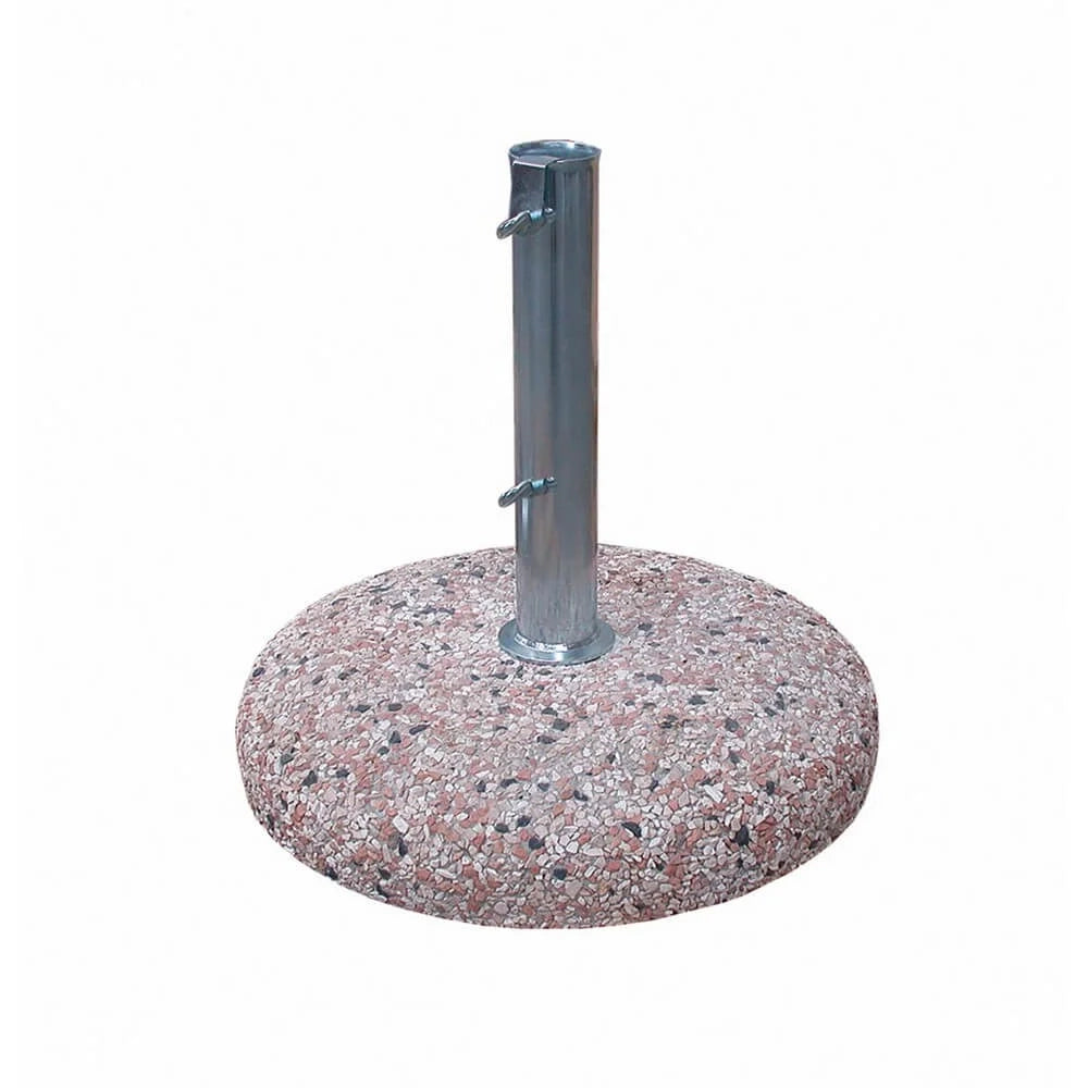 Base per Ombrellone Tonda in Cemento con Tubo in Acciaio Stonebase Beige