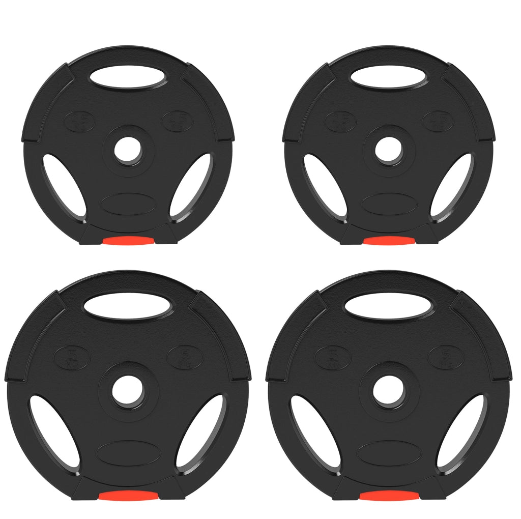 DISCHI per bilanciere Set da 4 pezzi 2 x 5 kg e 2 x 2,5 kg Nero