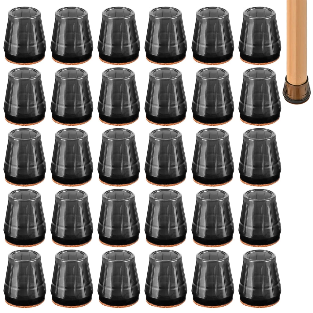 30 pezzi proteggi-piedi per sedie in silicone nero, rotondi, antigraffio (S, adatti per 15-25 mm)