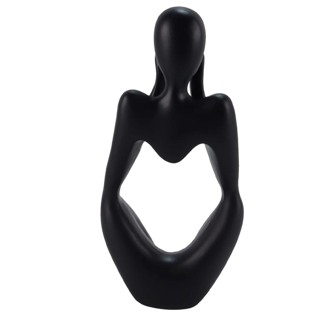 Set di 3 figure astratte per la riflessione, realizzate in resina, colore nero