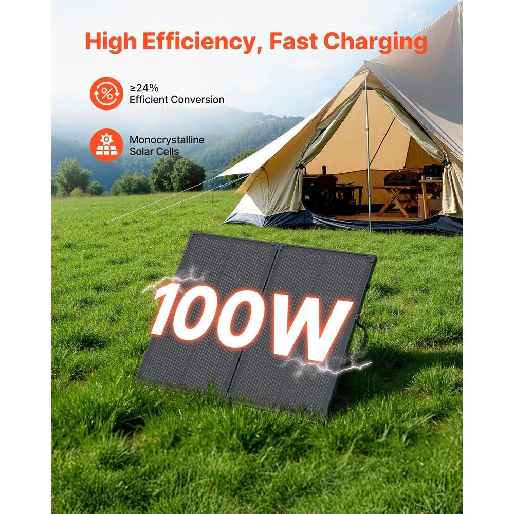 Pannello Solare Pieghevole 100W S100 Monocristallino Tipo N 16BB con Controller PWM 30A e Uscita MC4, Caricatore Portatile Impermeabile IP67