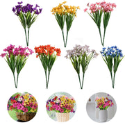 Set di fiori artificiali, 14 pezzi, 7 colori, 33 cm, ideali per balconi e giardini