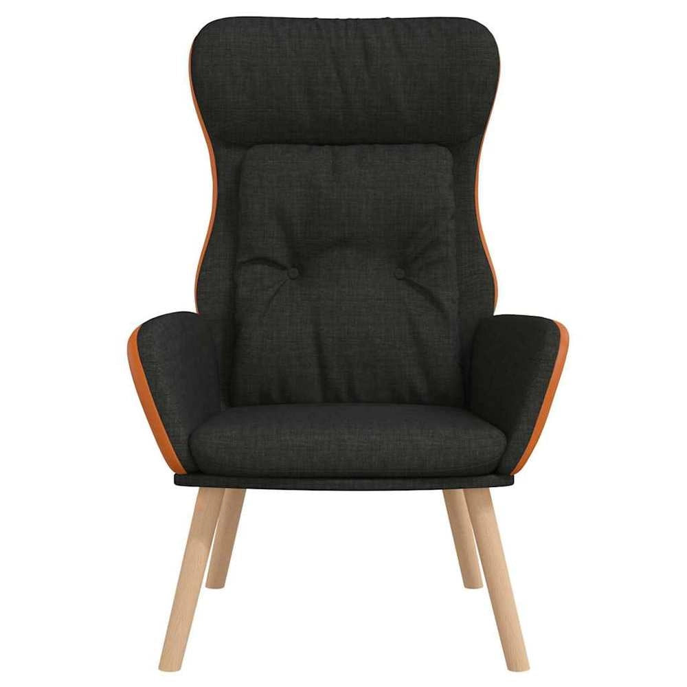 Poltrona Rilassante Nera in Tessuto e PVC