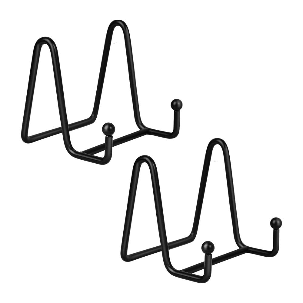 Supporto per foto e piatti, in ferro, 7,6 cm, colore nero