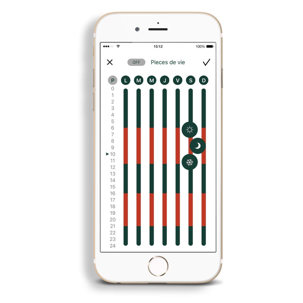 Termostato ambiente per radiatori, controllato tramite app, Wi-Fi, 230 V, bianco