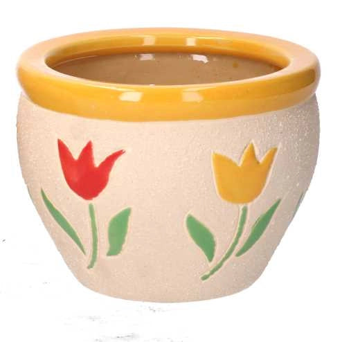 Coprivaso ceramica 1-3 tulipani cm30h21