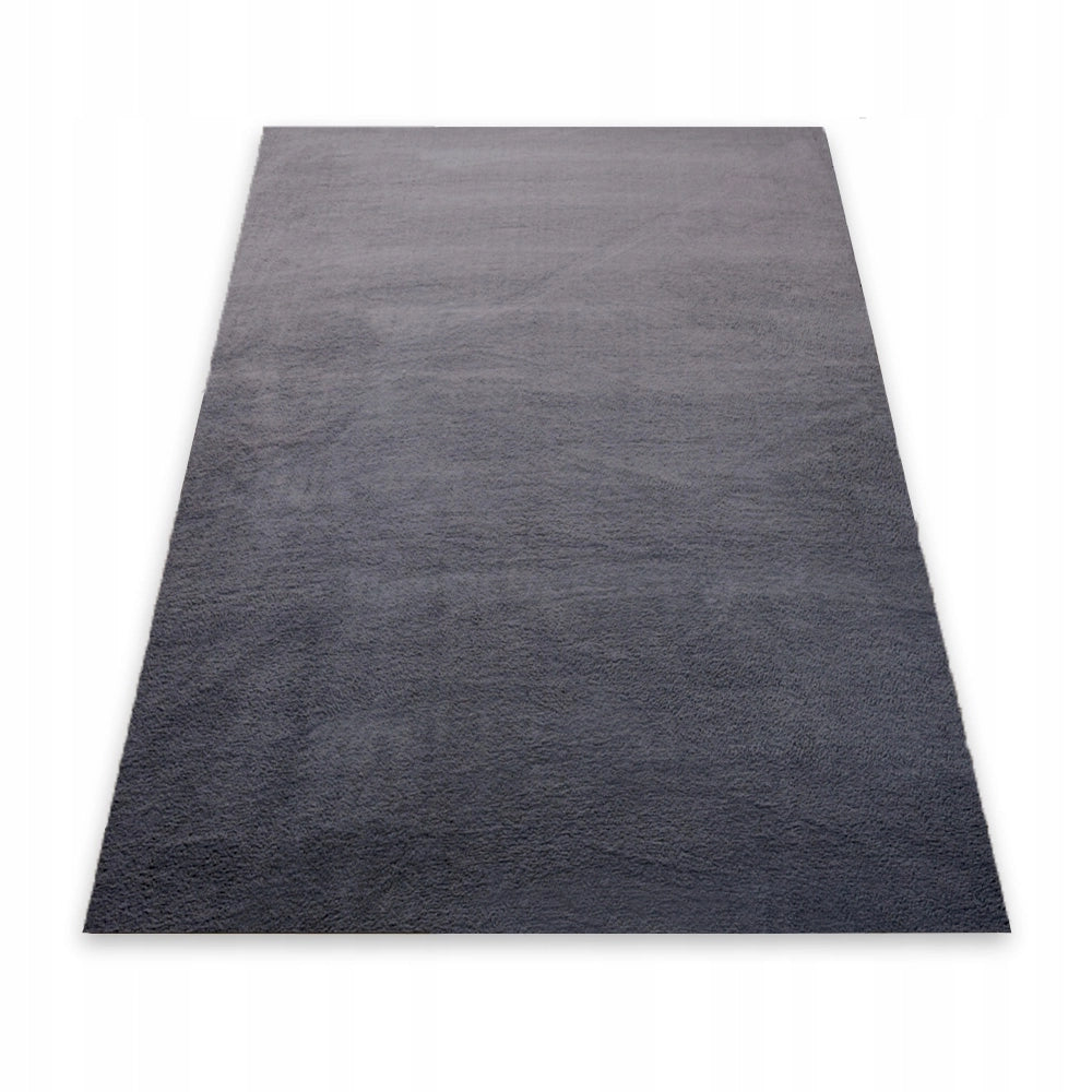 Tappeto in peluche a forma di coniglio grigio scuro, 160 x 220 cm, denso, morbido, 20 mm, 2000 g/m²