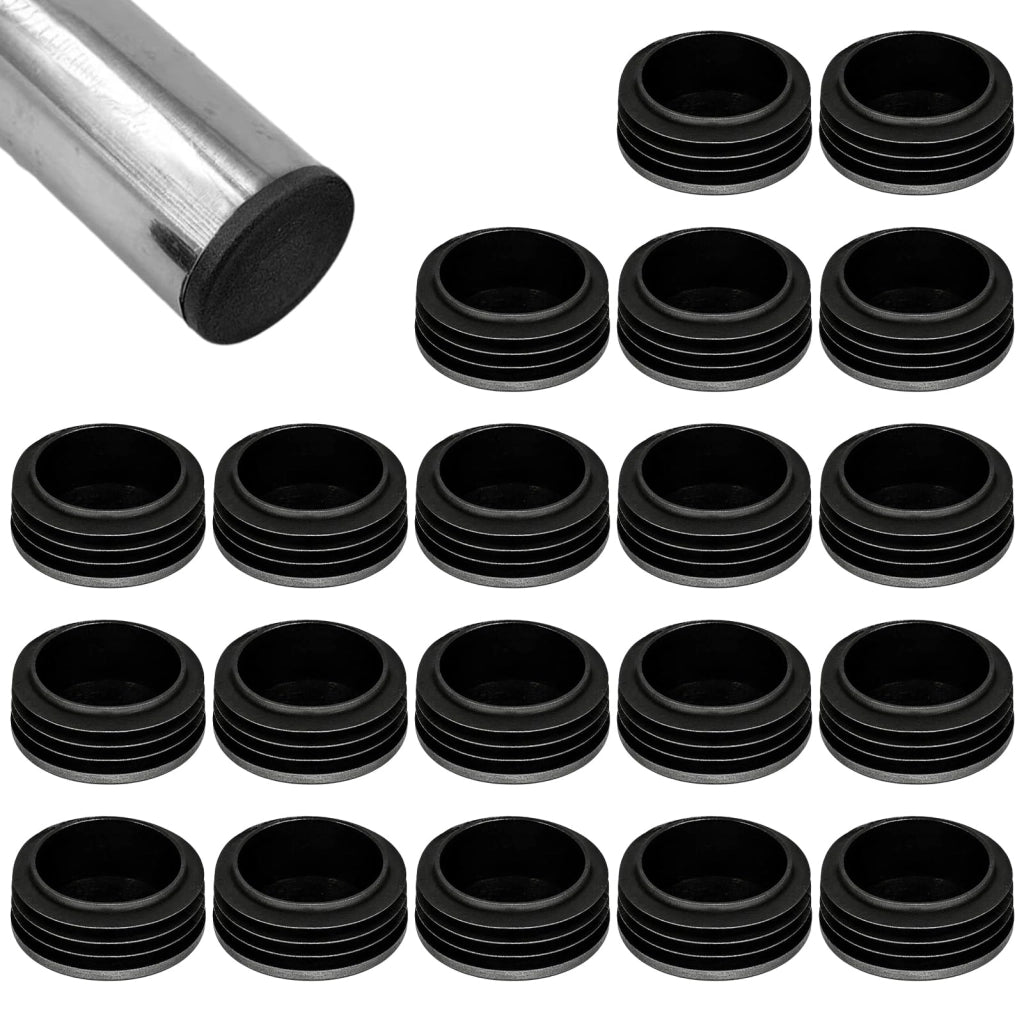 Paraurti a lamelle, forma circolare, diametro circa 30 mm, confezione da 20 pezzi, colore nero, materiale: plastica PE