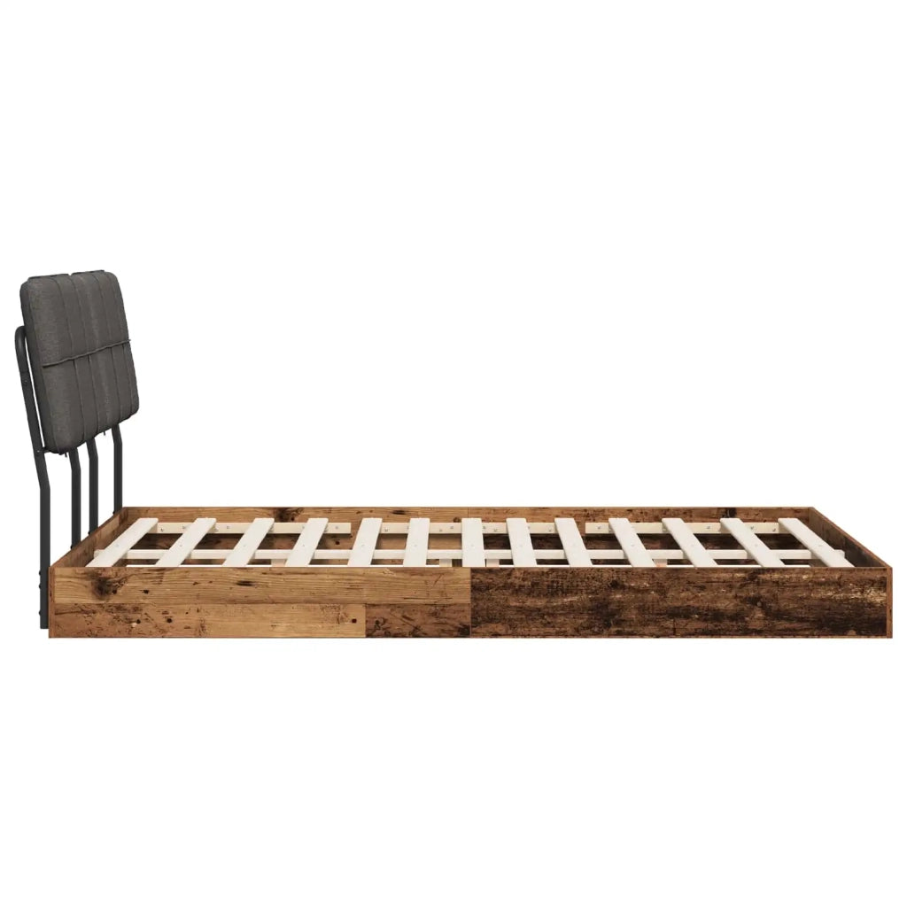 Letto matrimoniale con testiera Legno vecchio e grigio scuro 8003099