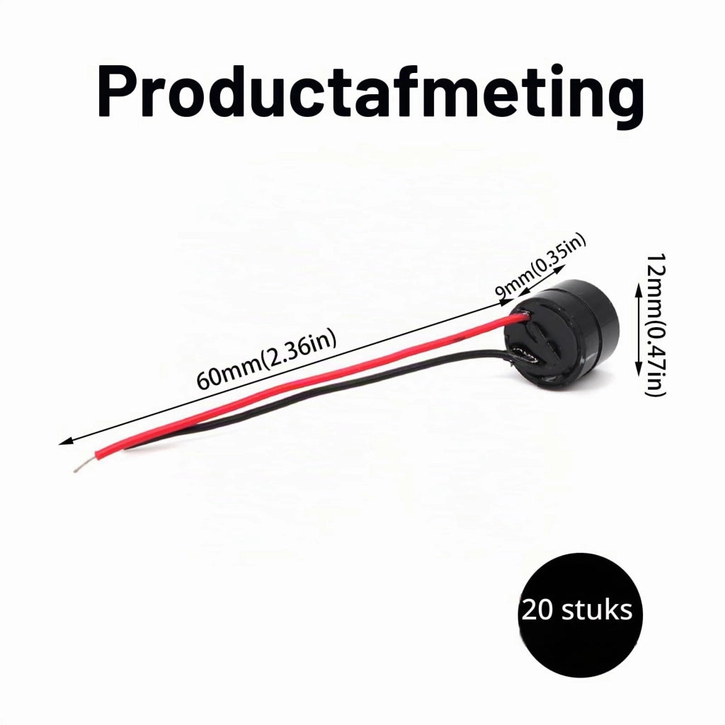 Cicalini elettronici, confezione da 20 pezzi, 3-12 V, 85 dB, in ABS