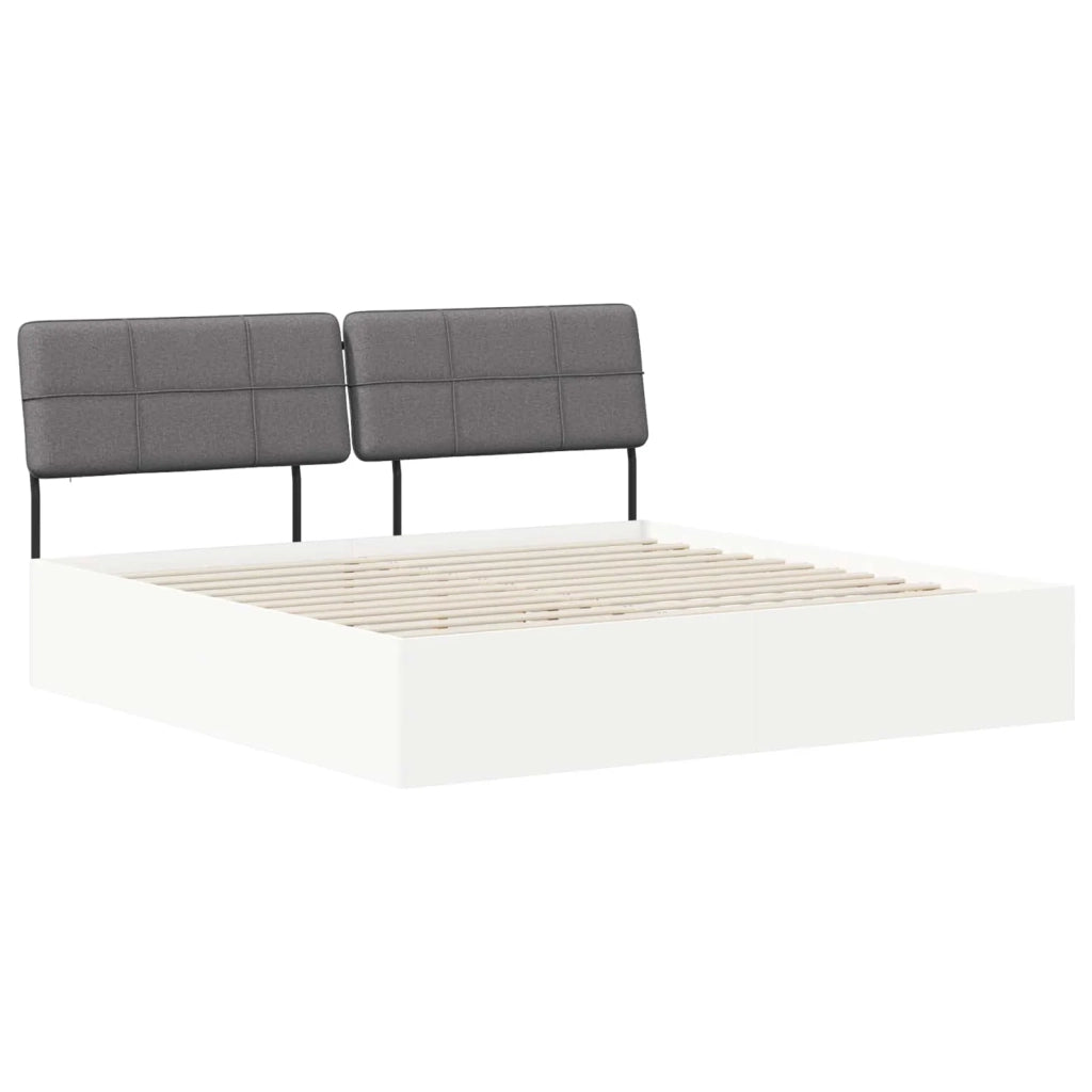 Letto matrimoniale con testiera Bianco e Grigio Chiaro 3440350