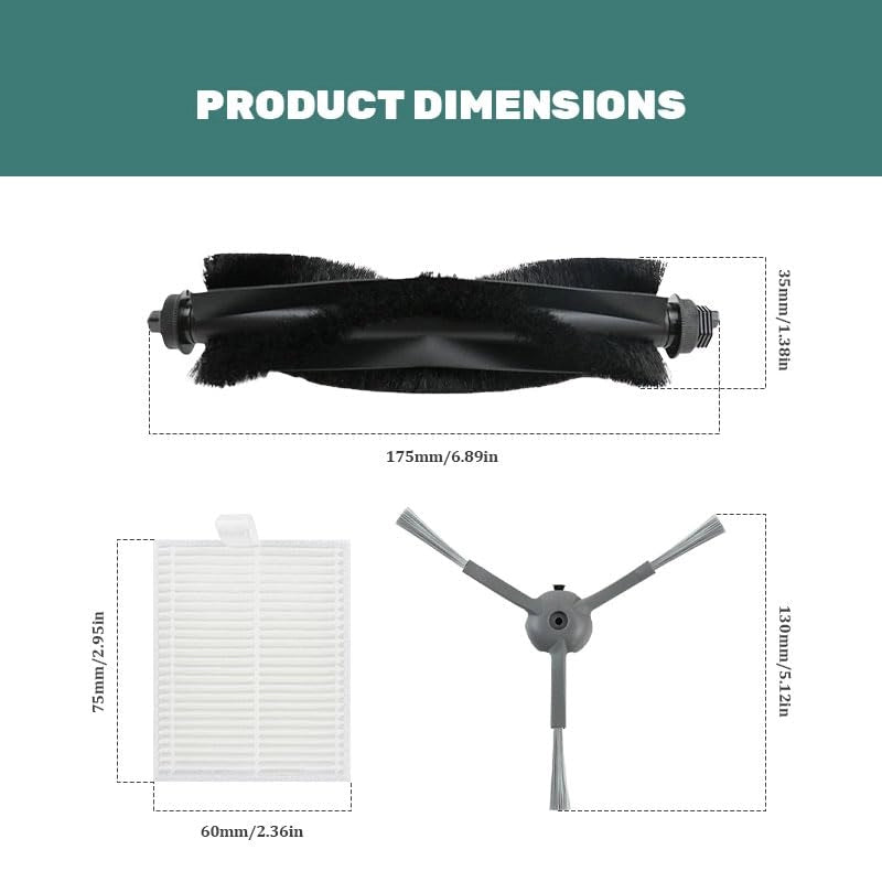Set di 10 pezzi di ricambi per aspirapolvere robot, compatibile con i modelli Eufy L60/L50