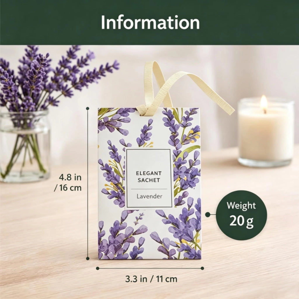 4 sacchetti profumati alla lavanda per armadi, cassetti e auto