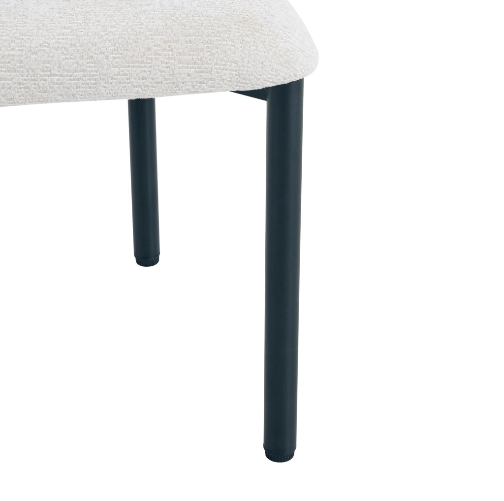 Set di 2 sedie imbottite beige con struttura in metallo nero