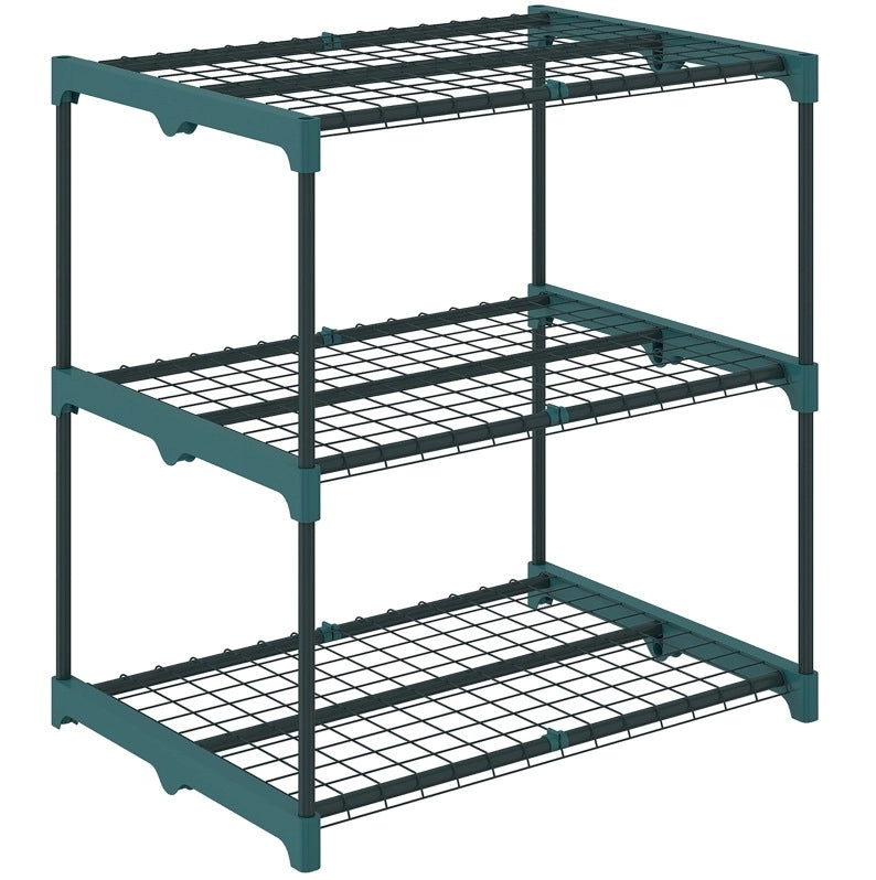 Portapiante a 3 ripiani in acciaio verde scuro 68 x 49 x 72 cm
