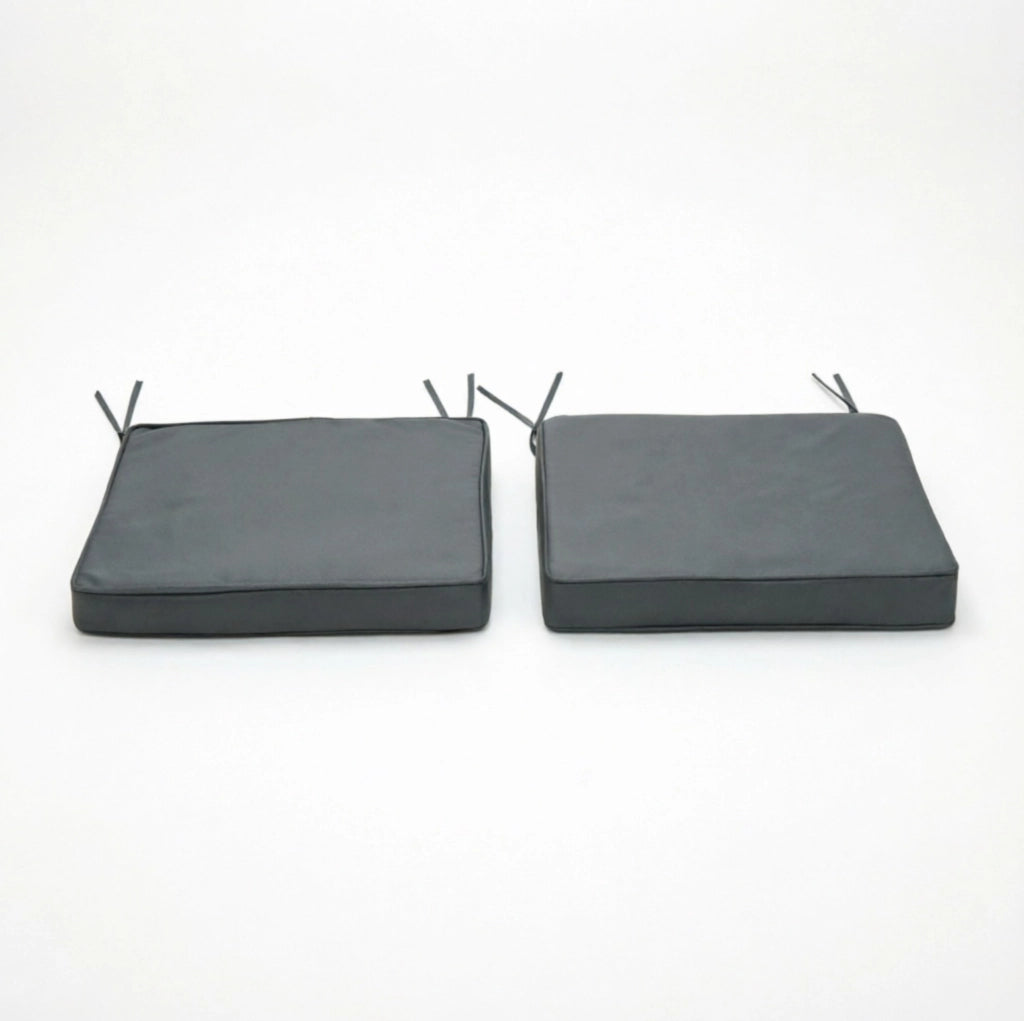 Set di 2 cuscini per sedie da giardino grigio scuro 45 x 45 cm