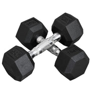 MANUBRI esagonali in metallo nero, set da 2 pezzi da 5 kg