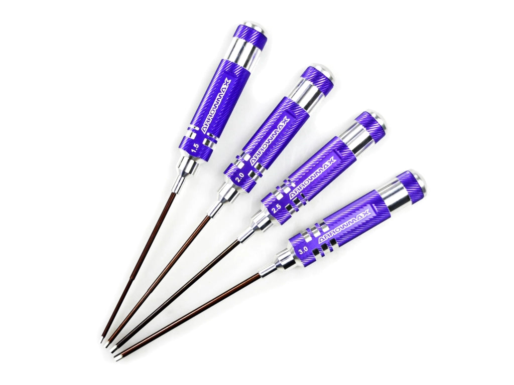 Set di cacciaviti esagonali per attrezzi RC, 4 pezzi (1,5 mm, 2 mm, 2,5 mm, 3 mm), cacciaviti esagonali per auto RC, barca, quadricottero, elicottero e altro