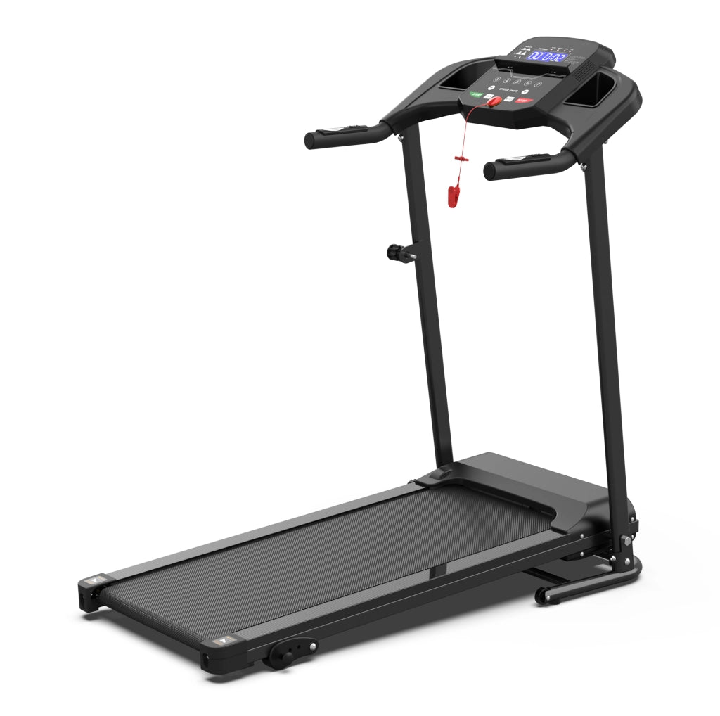 Tapis roulant pieghevole nero con 3 programmi e display LED