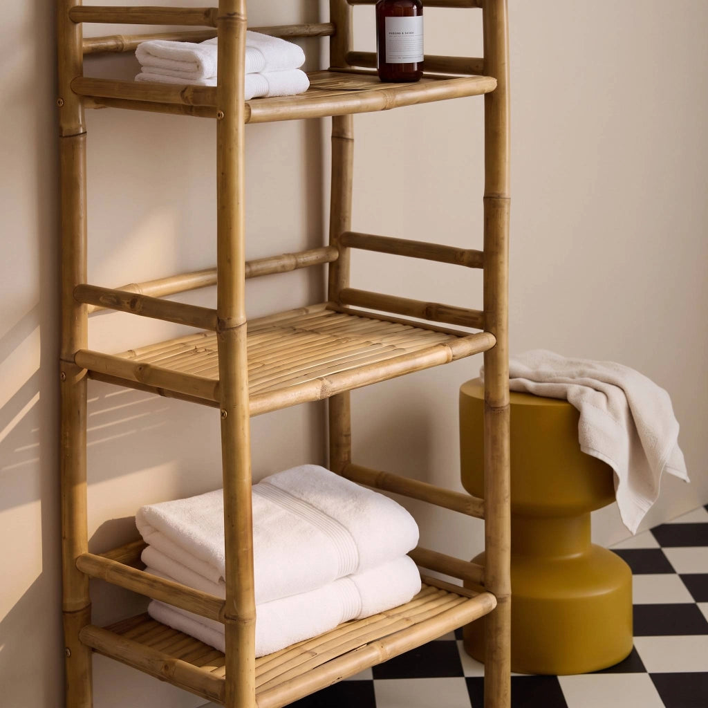 Libreria in bambù a 4 livelli, 144cm, marrone naturale