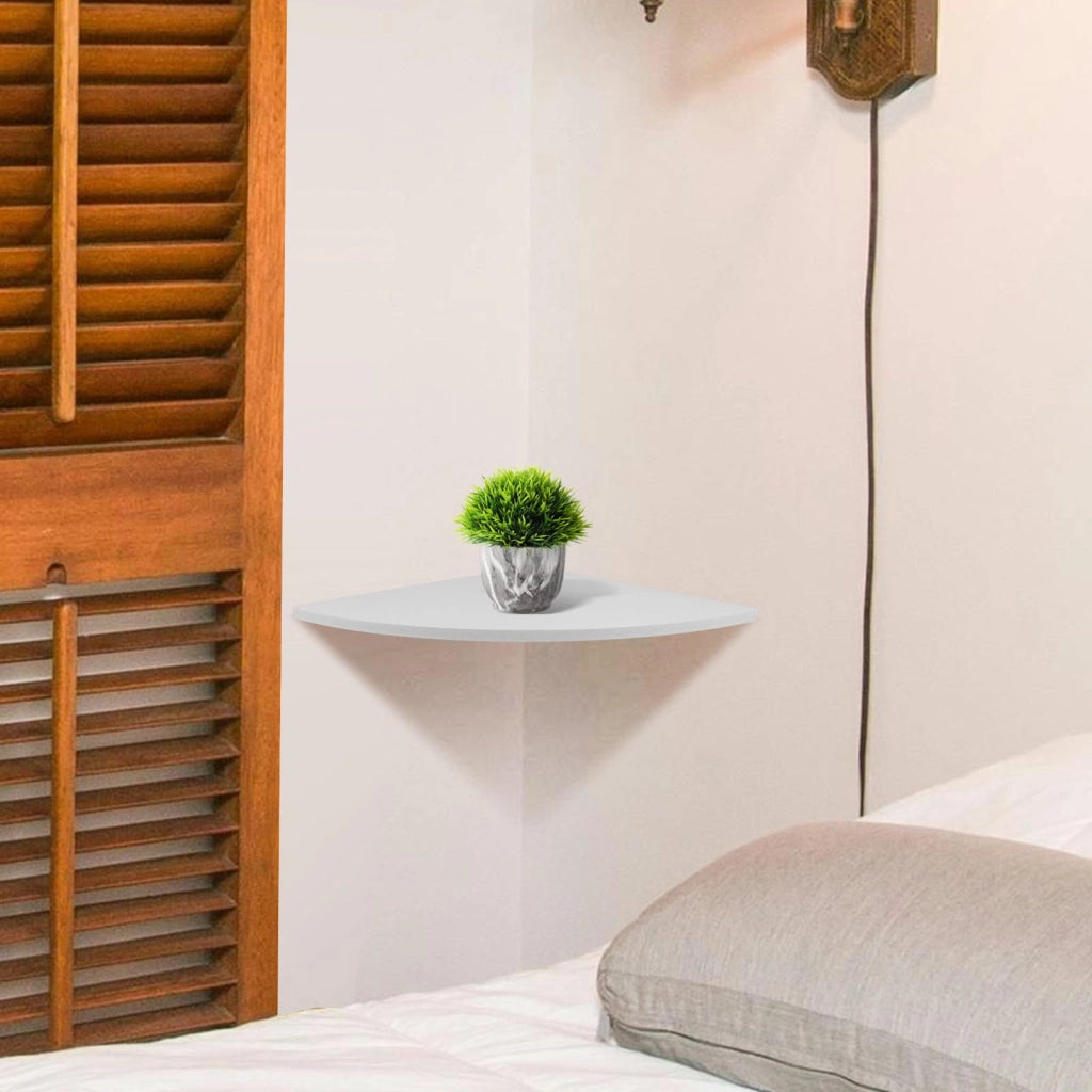 Ripiano angolare da parete, 30 cm, bianco, salvaspazio, ideale per cucina e bagno