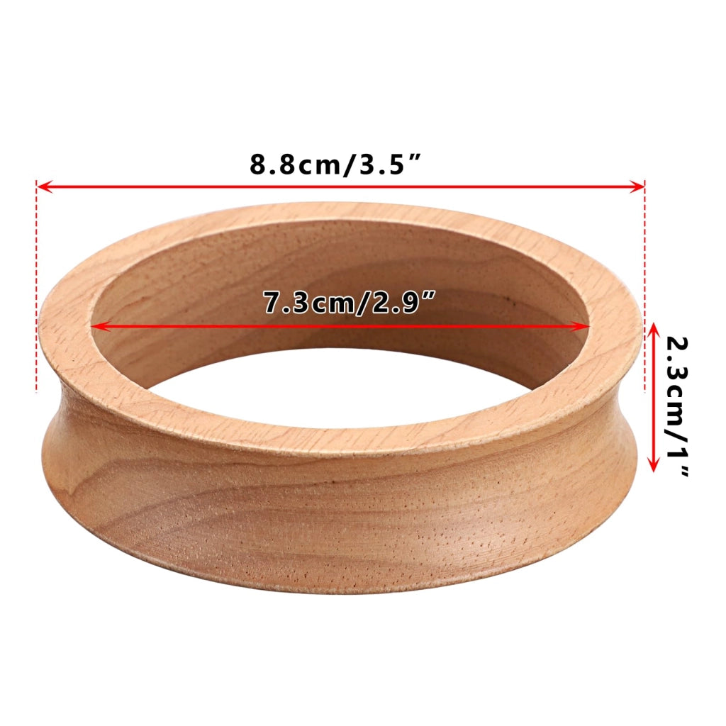 Set di 3 supporti in legno per sfere, diametro 72 mm – supporti a forma di anello per palline e pietre