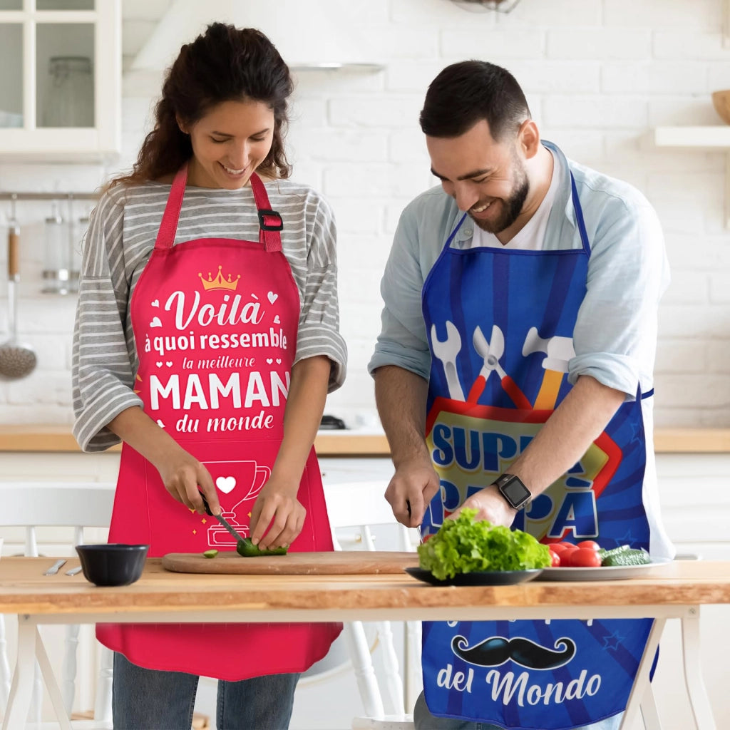 Grembiule da cucina per mamme, regolabile, impermeabile, con tasca