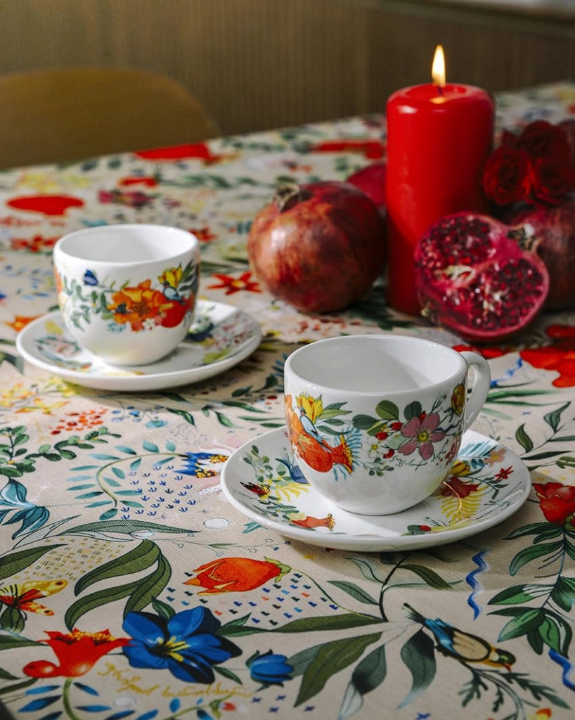 Tovaglia con motivo granata, 83x55 cm, 100% cotone