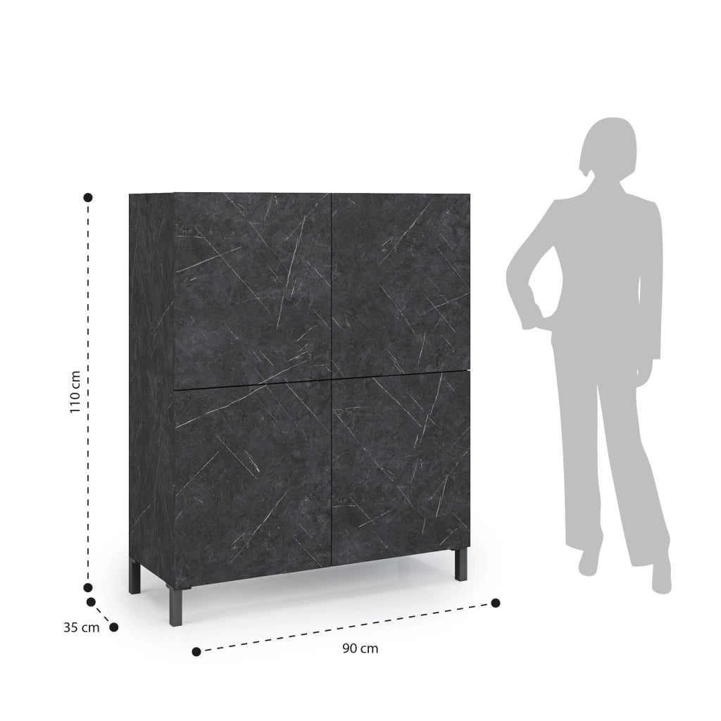 Credenza alta ALVEA marmo nero