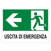CARTELLO SEGNALETICA USCITA EMERGENZA A SINISTRA